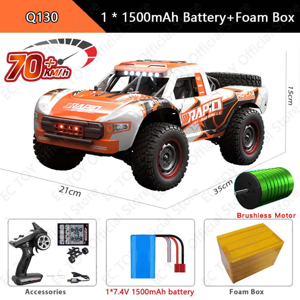 70KM/H 4WD RC Car With LED Headlight Remote Control Car