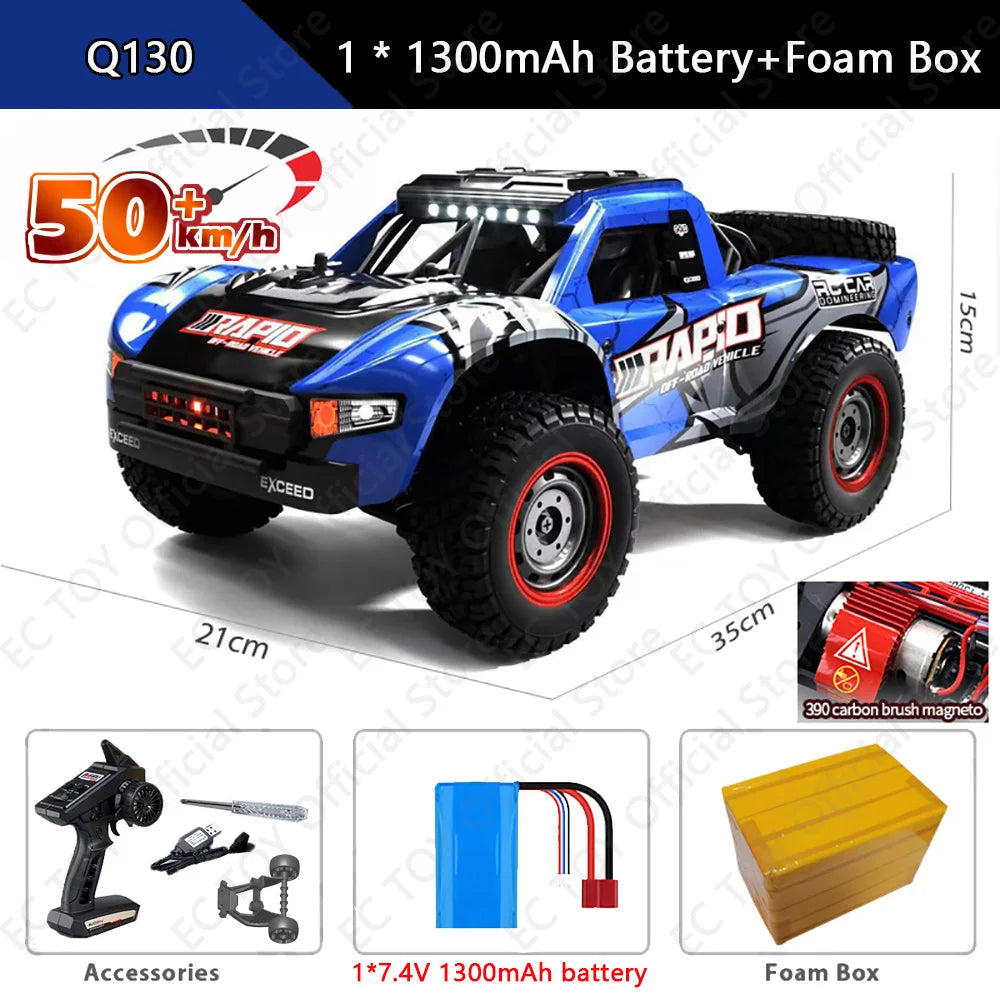 70KM/H 4WD RC Car With LED Headlight Remote Control Car