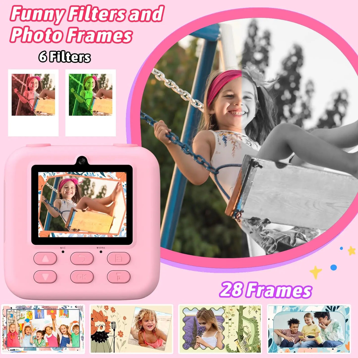 Kids Camera Dual Lens Selfie Digital Camera