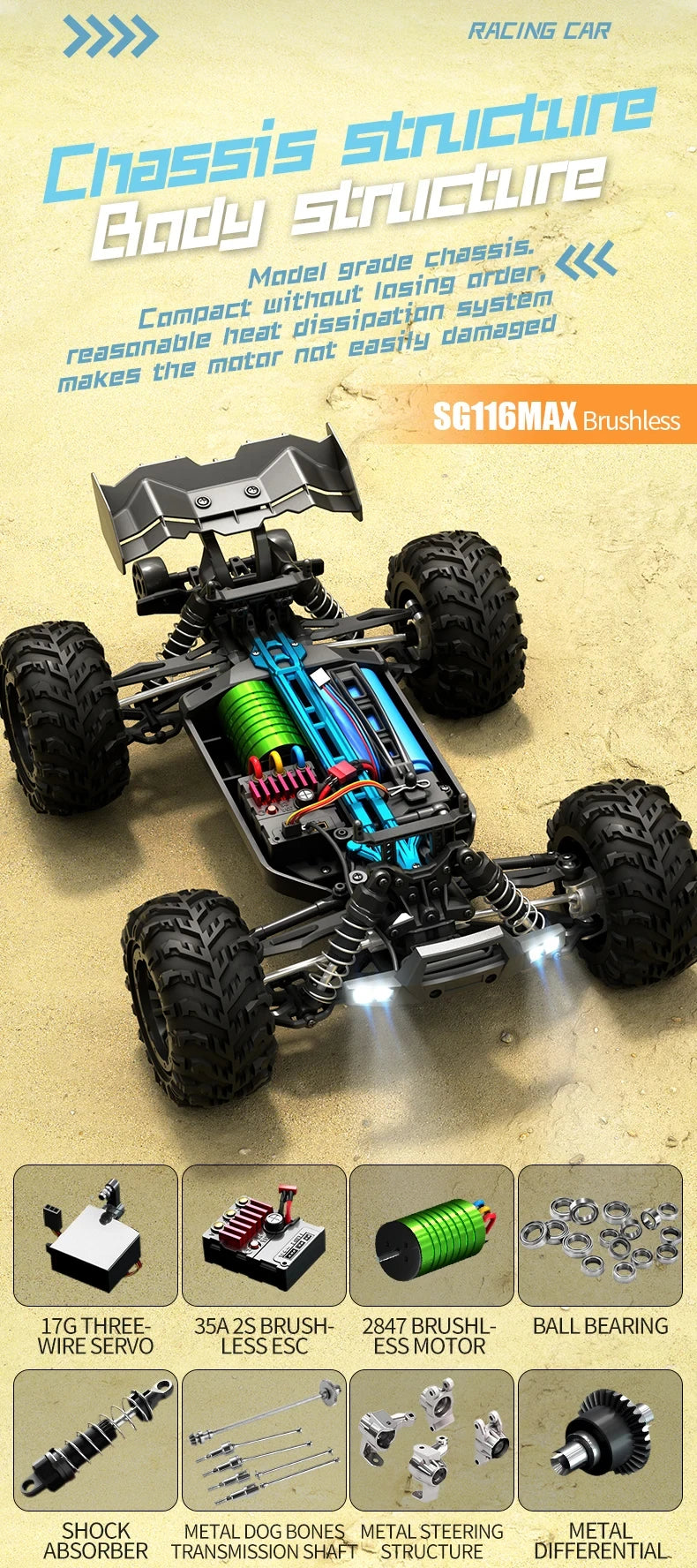 RC Car Brushless 4WD RC Car 80KM/H Professional Racing Car