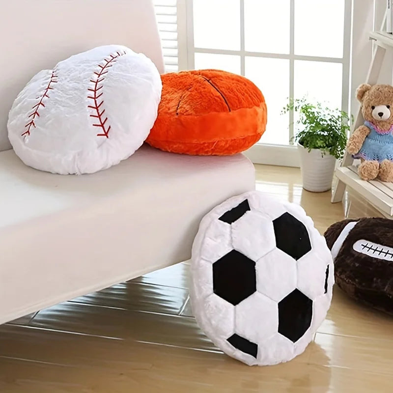 1pcs Sports Pillow Fluffy Filled Baseball Pillow Soft Throw Pillow