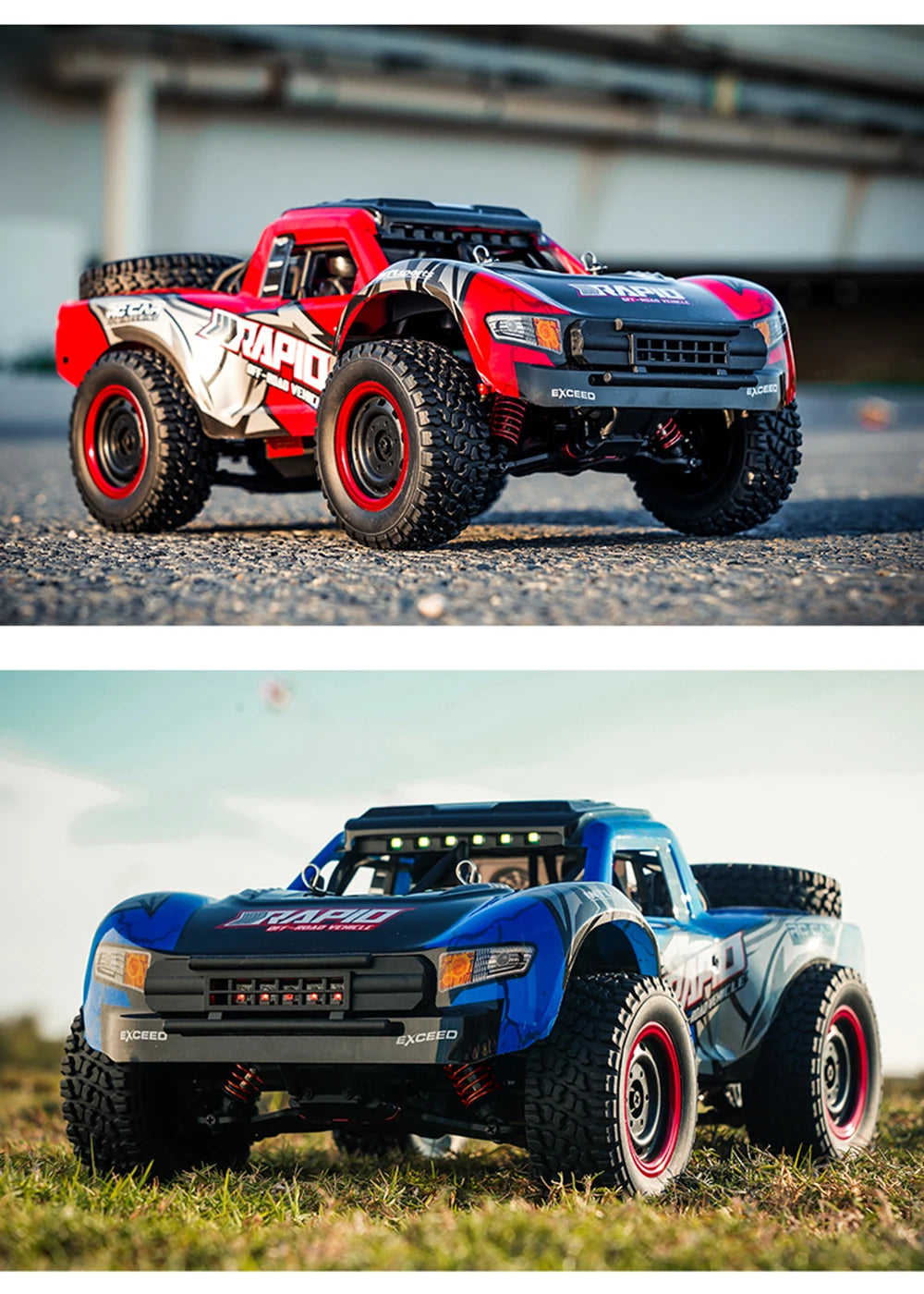 70KM/H 4WD RC Car With LED Headlight Remote Control Car