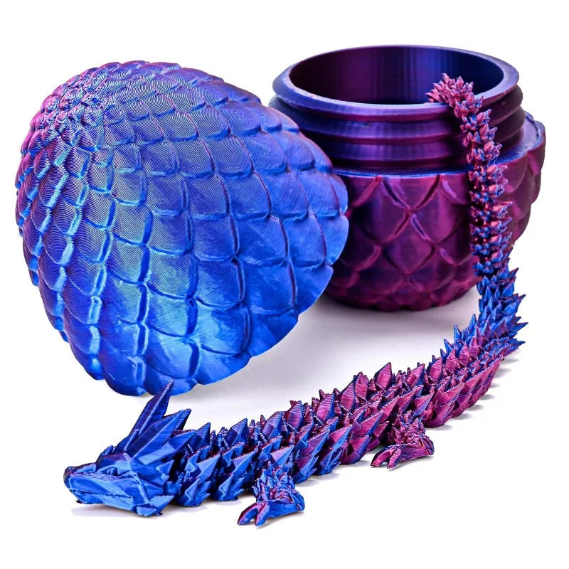 1/2PCS 3D Printed Dragon Egg with Dragon Movable Rotatable