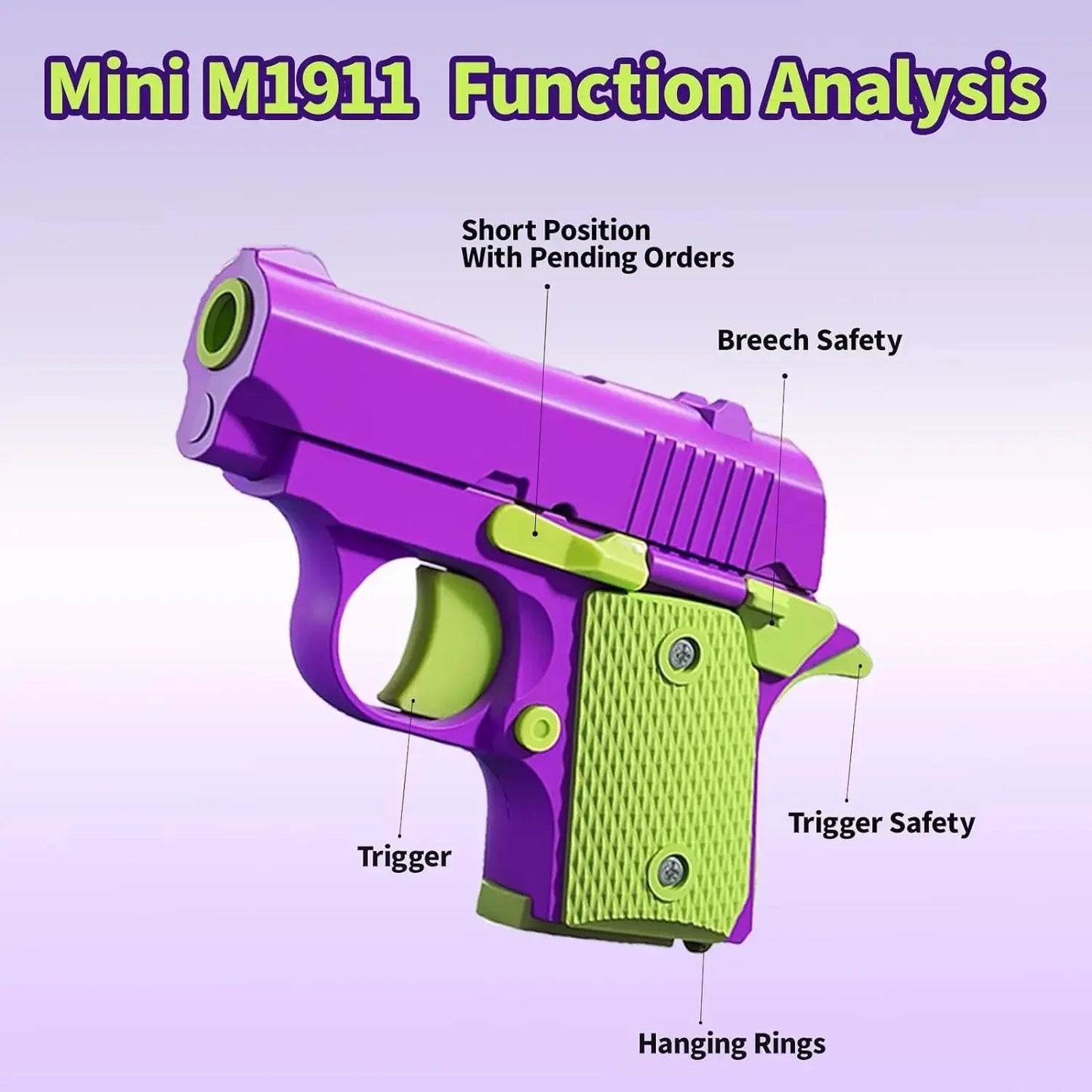 Stress Relief Pistol Toy Plastic Mini Gun