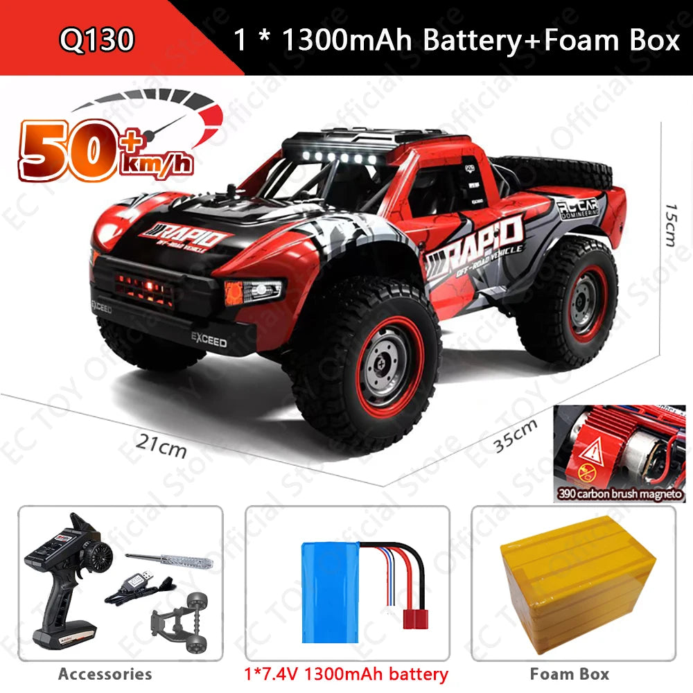 70KM/H 4WD RC Car With LED Headlight Remote Control Car