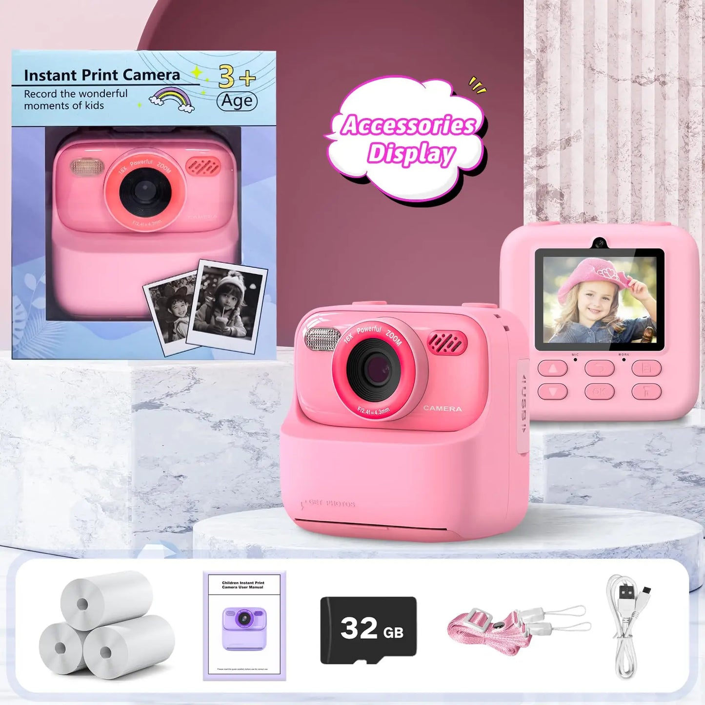 Kids Camera Dual Lens Selfie Digital Camera