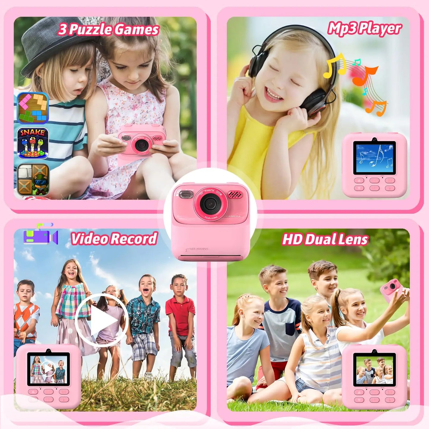 Kids Camera Dual Lens Selfie Digital Camera