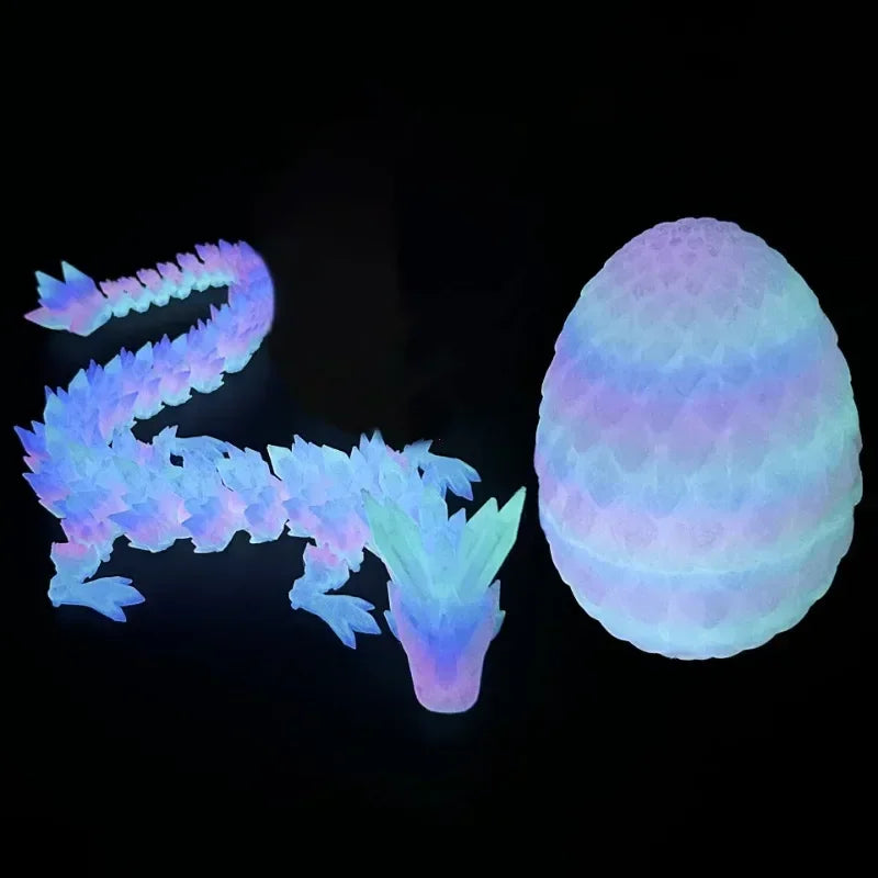 1/2PCS 3D Printed Dragon Egg with Dragon Movable Rotatable