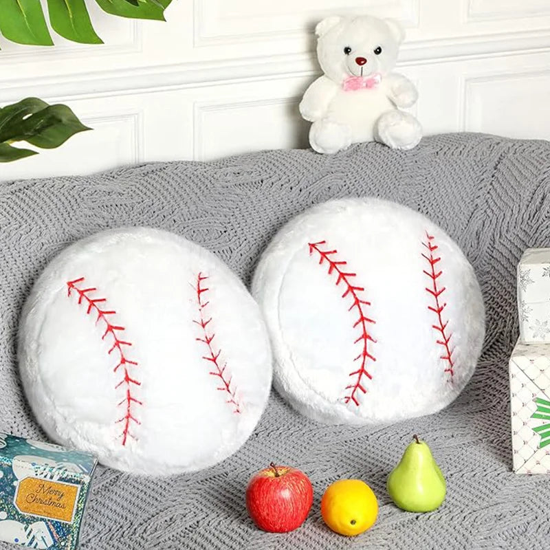 1pcs Sports Pillow Fluffy Filled Baseball Pillow Soft Throw Pillow