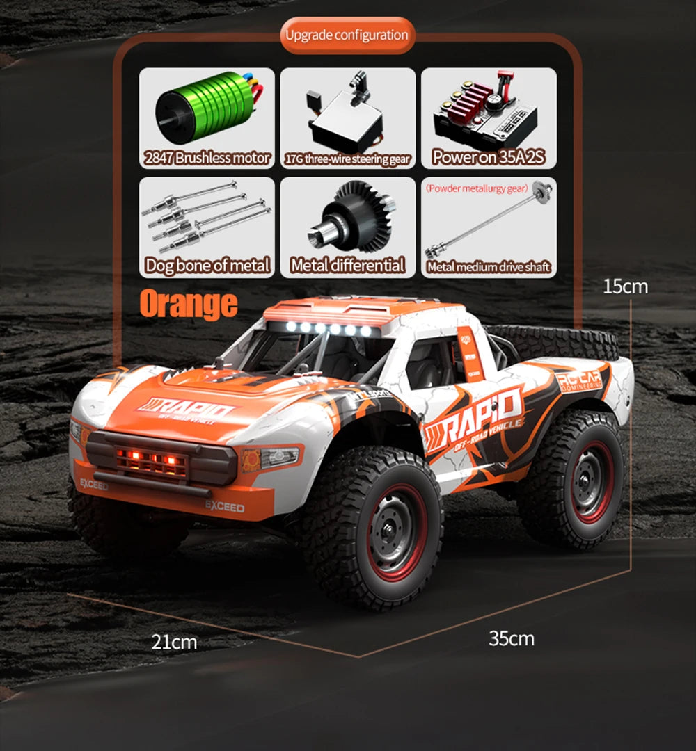 70KM/H 4WD RC Car With LED Headlight Remote Control Car