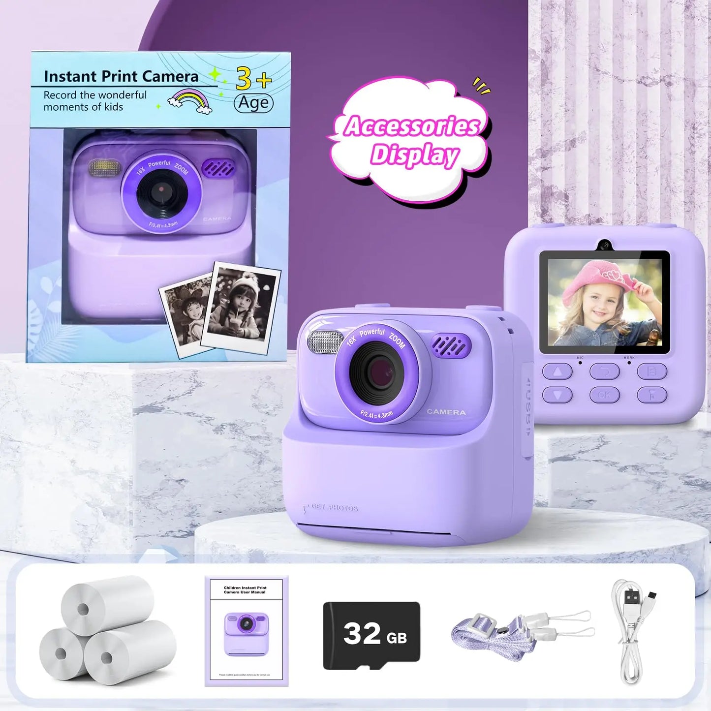 Kids Camera Dual Lens Selfie Digital Camera