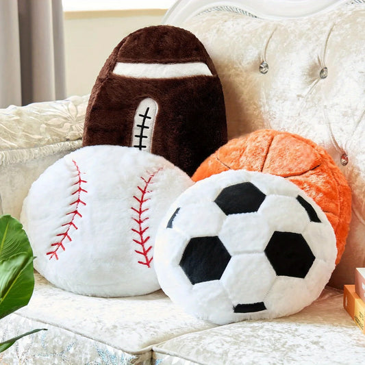 1pcs Sports Pillow Fluffy Filled Baseball Pillow Soft Throw Pillow