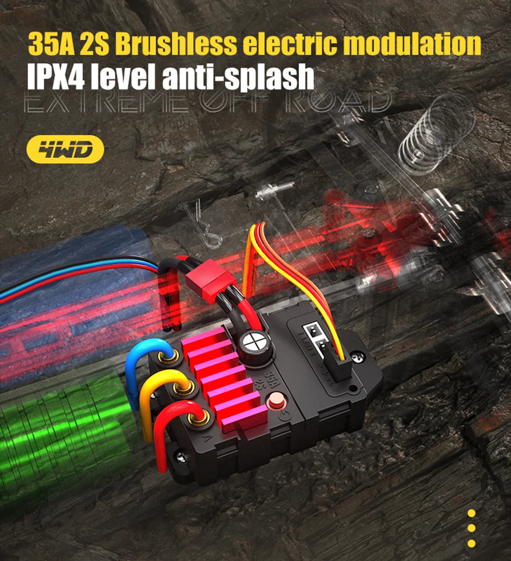 70KM/H 4WD RC Car With LED Headlight Remote Control Car