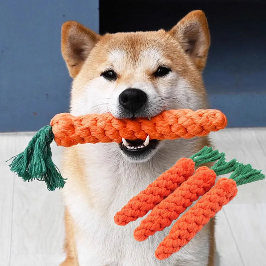 1Pcs Carrot Dog Bite Rope Pet Dog Toys